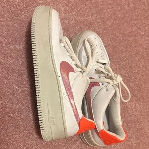 Nike White and Orange Athletic Shoes